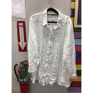 Coldwater creek womens button down blouse 3X flowy white new JCPenney